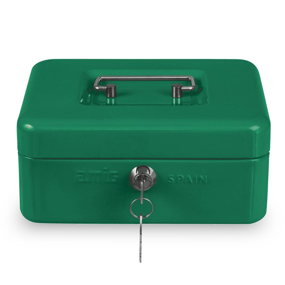 Amig Cassaforte in Acciaio con Vassoio Portamonete, Verde