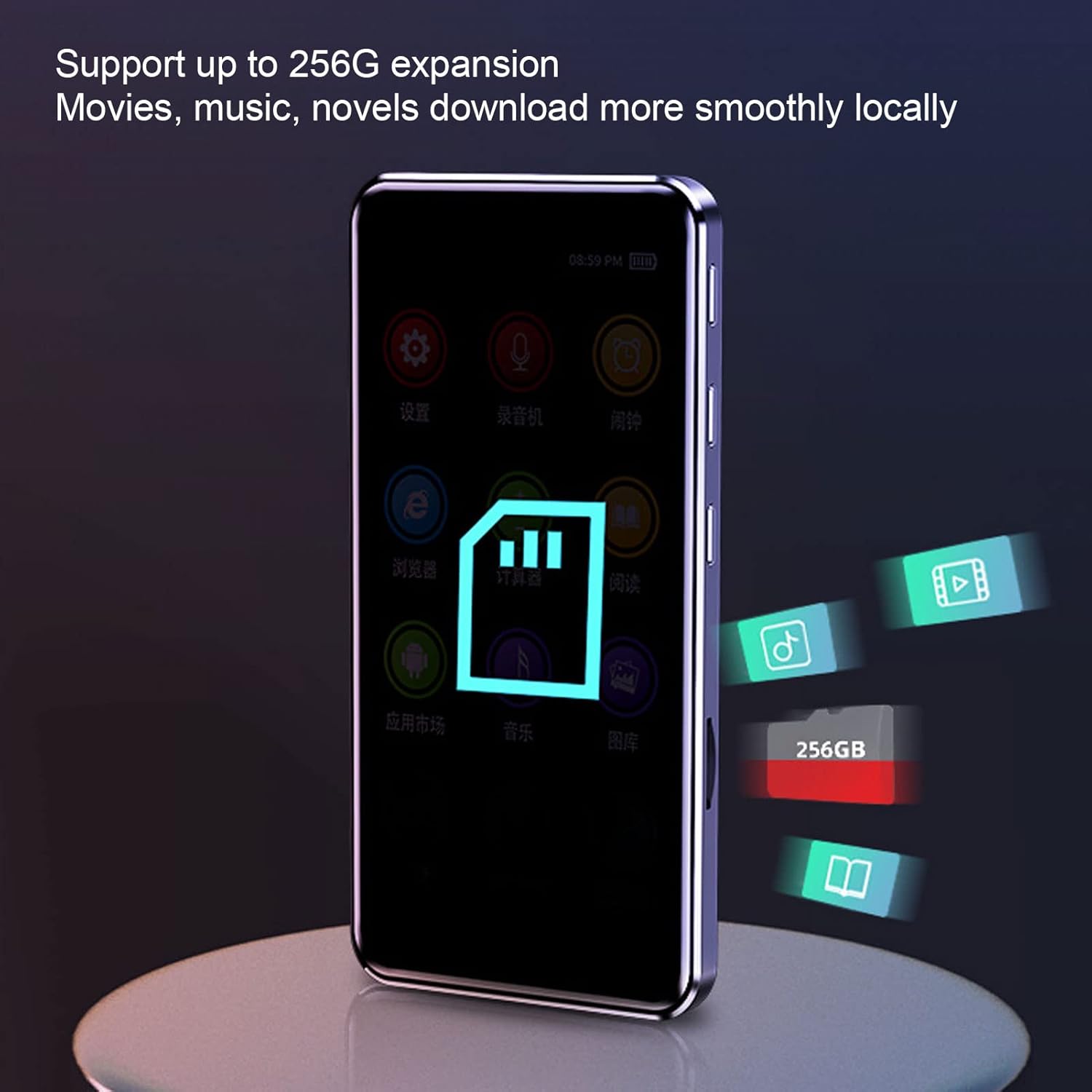 Lettore MP3 WiFi Bluetooth Touchscreen IPS 3.8", 128GB - immagine 7