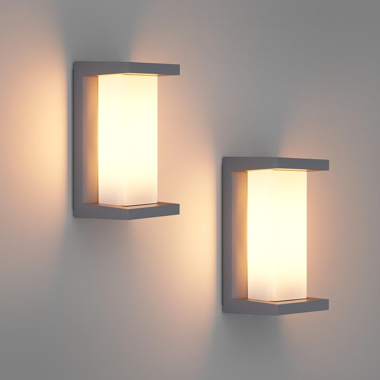 Klighten 2 Lampade da Parete E27 per Esterni, Antracite - immagine 1