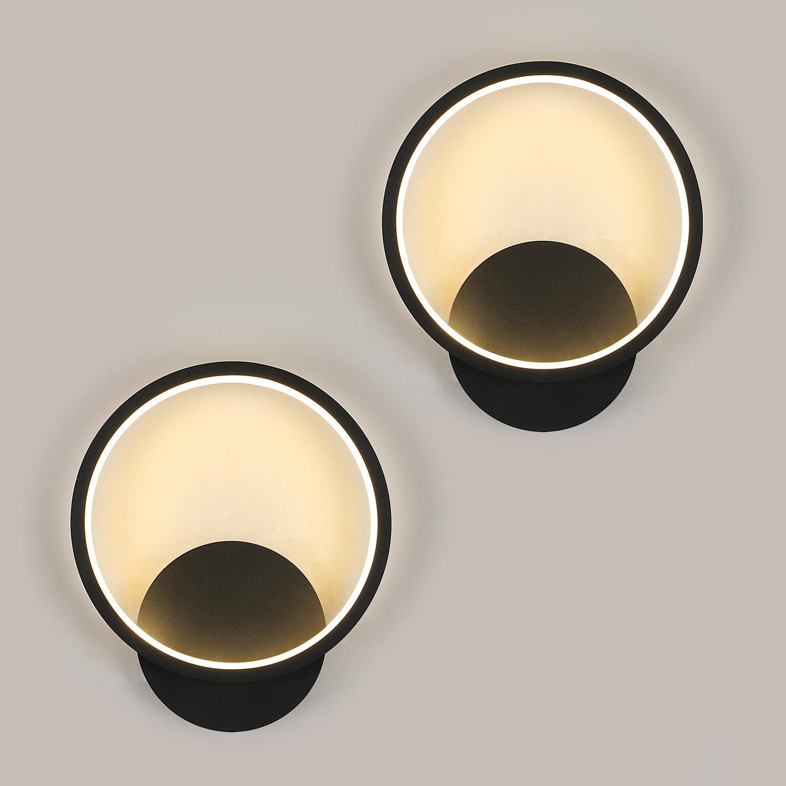 Applique da Parete LED Interno 12W 2 Pezzi, Nero