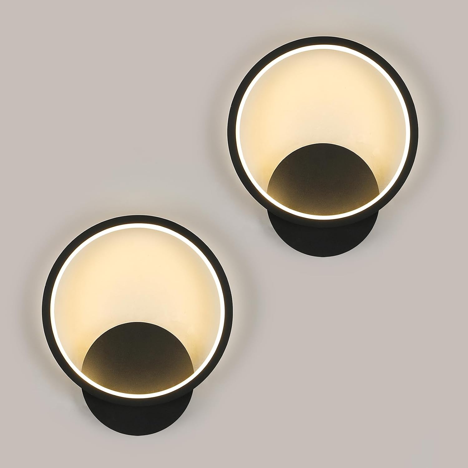 Applique da Parete LED Interno 12W 2 Pezzi, Nero - immagine 1