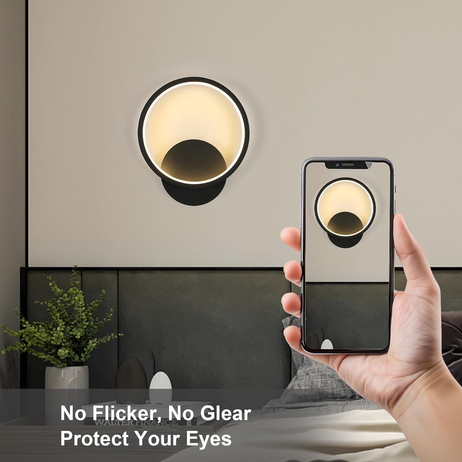 Applique da Parete LED Interno 12W 2 Pezzi, Nero - immagine 2