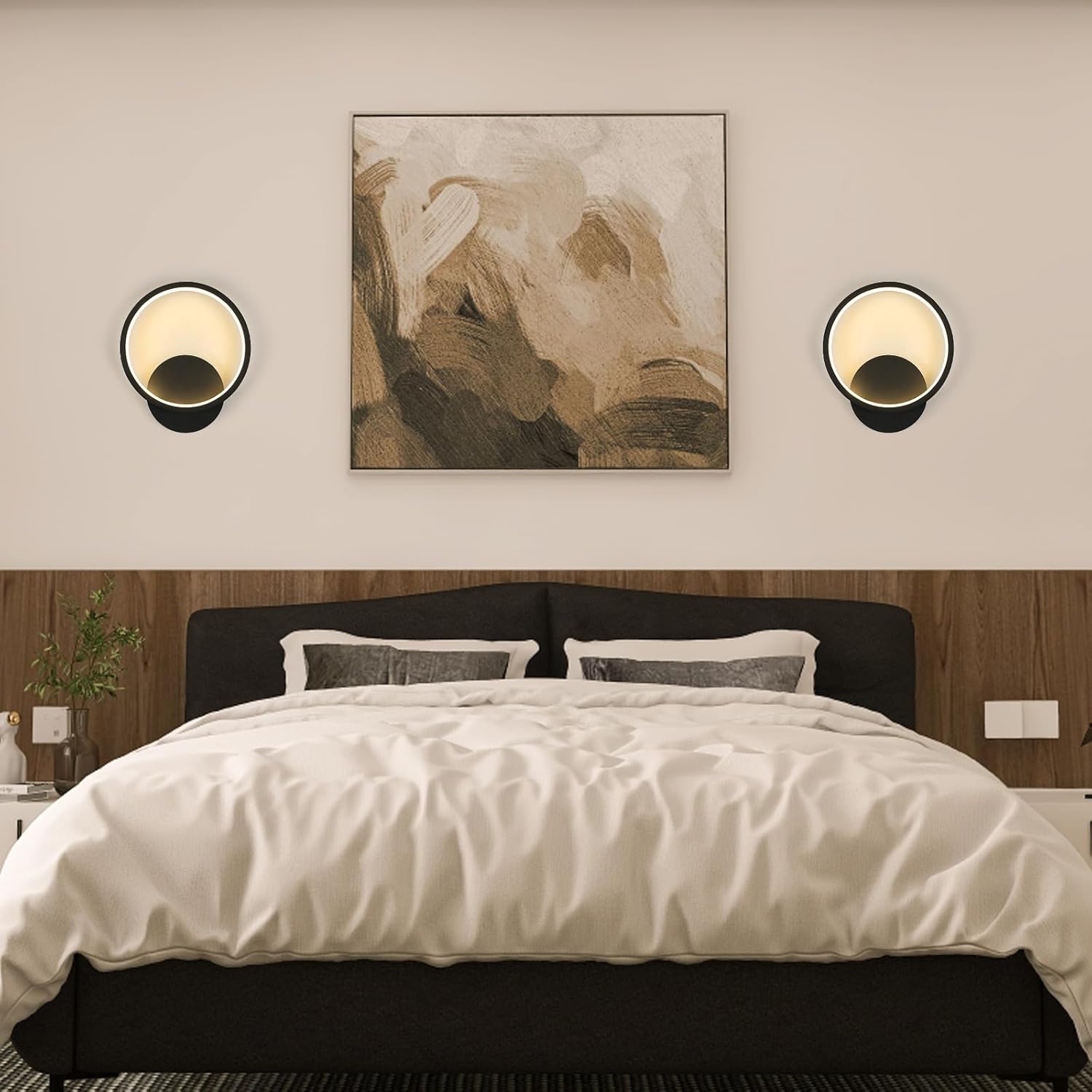 Applique da Parete LED Interno 12W 2 Pezzi, Nero - immagine 4