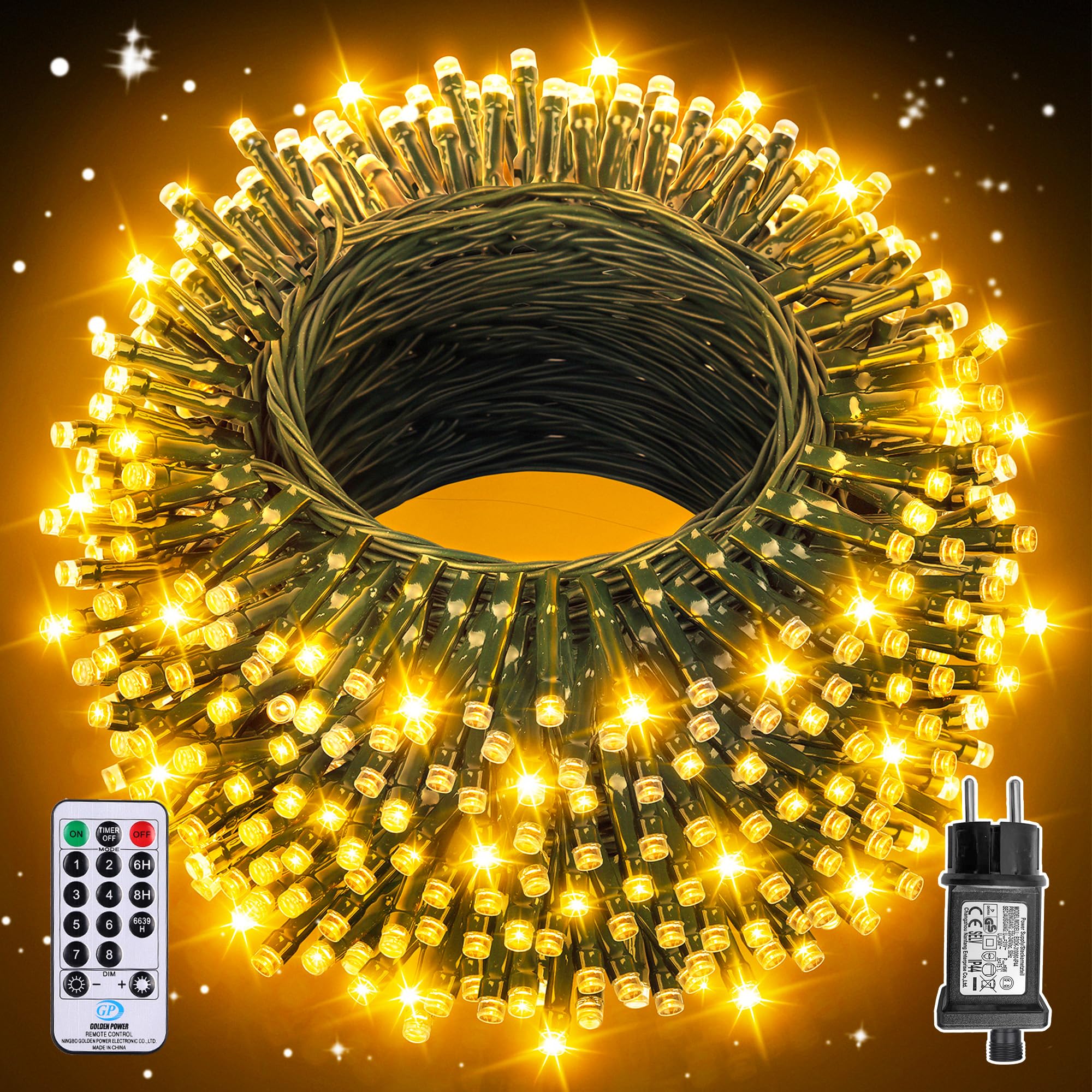 Luci Natale Esterno 40m 400 LED, Impermeabile IP44