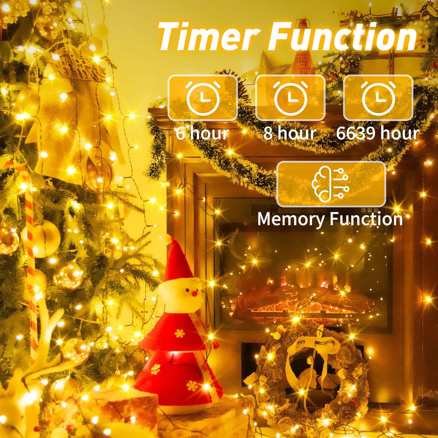 Luci Natale Esterno 40m 400 LED, Impermeabile IP44 - immagine 3