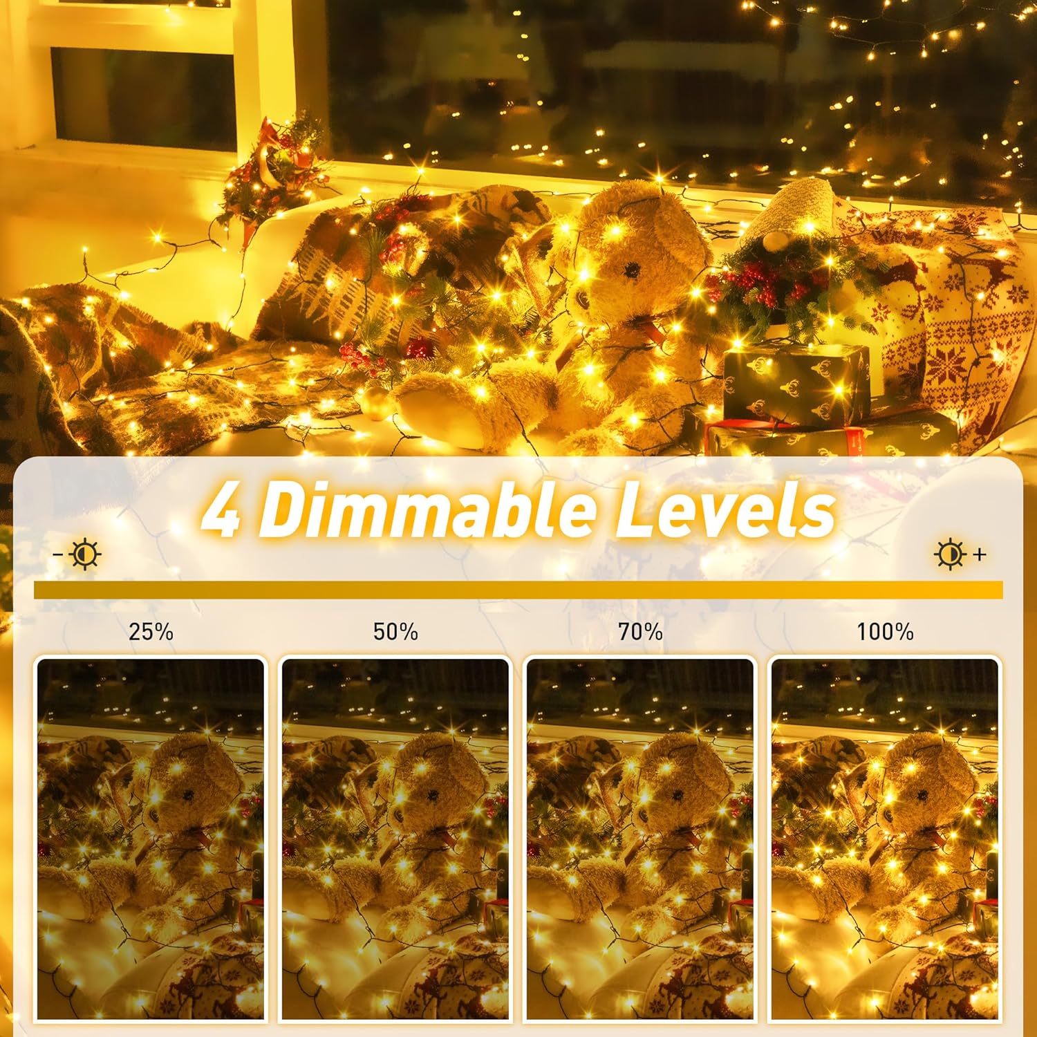 Luci Natale Esterno 40m 400 LED, Impermeabile IP44 - immagine 4