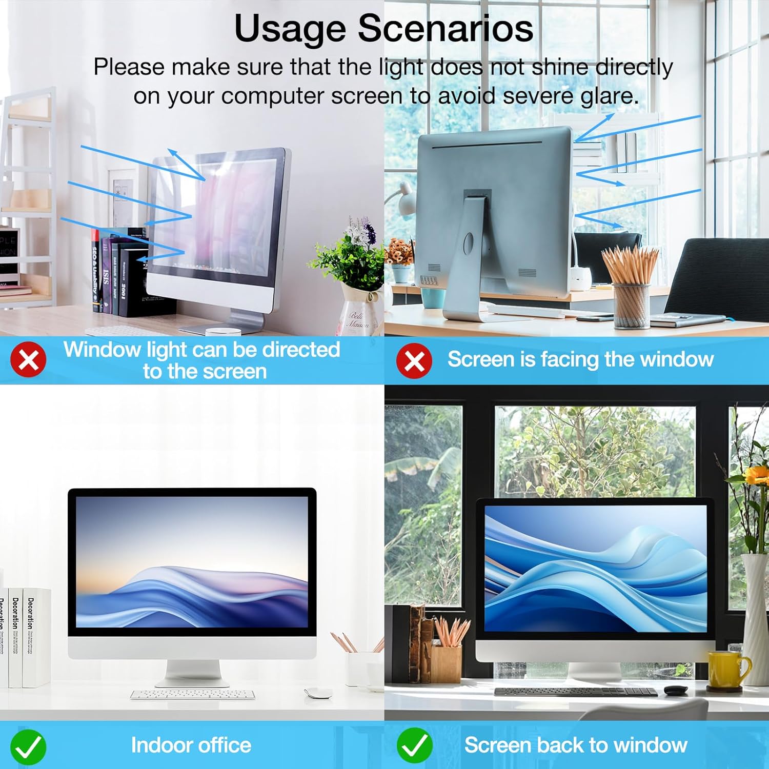 Mosiso Protezione Schermo PC Anti Luce Blu 25"-27" - immagine 6