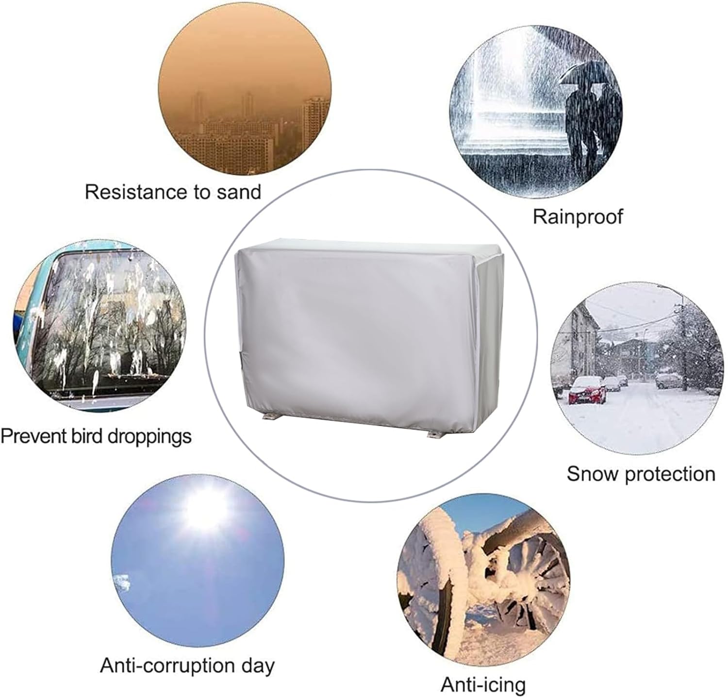 Copertura Condizionatore Esterno Impermeabile Anti-Polvere Anti-Neve - immagine 3
