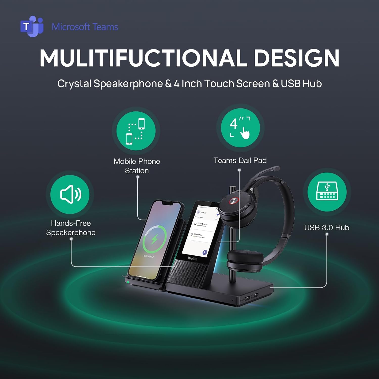 Yealink WH66 - Cuffie Wireless DECT Certificate - immagine 4