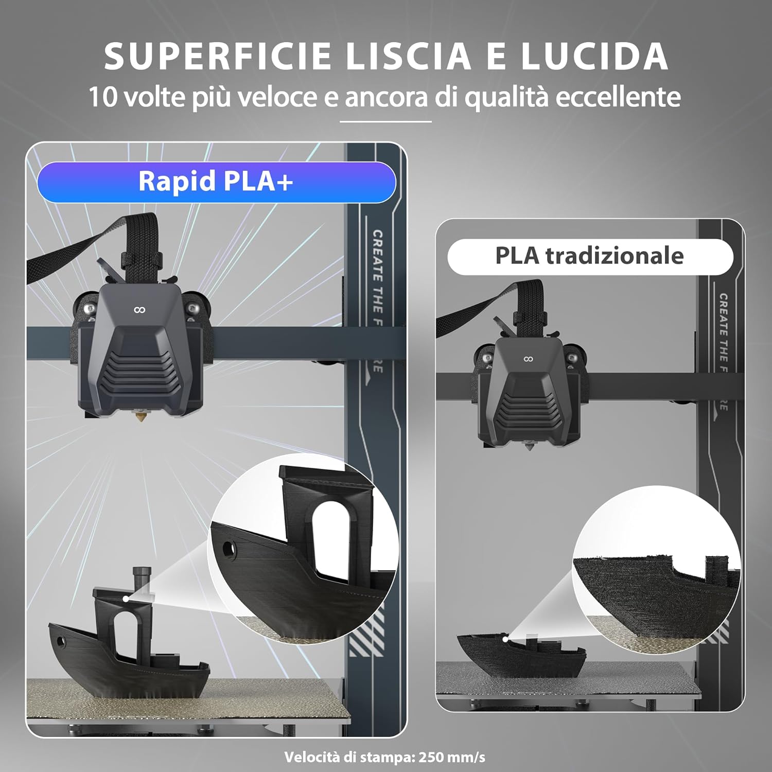 Elegoo Rapido Filamento PLA+ 1.75mm Nero 1KG - immagine 3