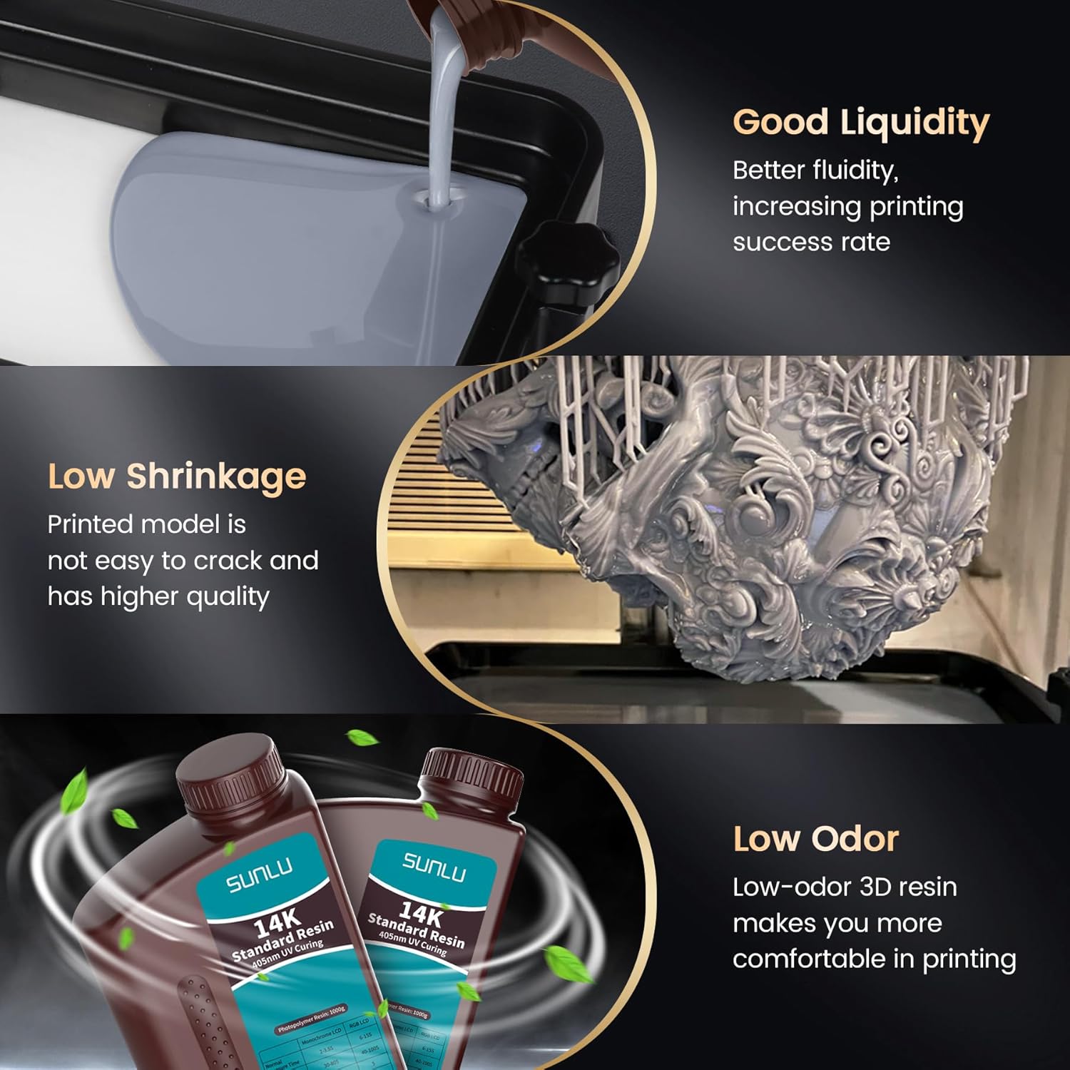 Sunlu 14K Resina per Stampante 3D 2KG, Grigio - immagine 6