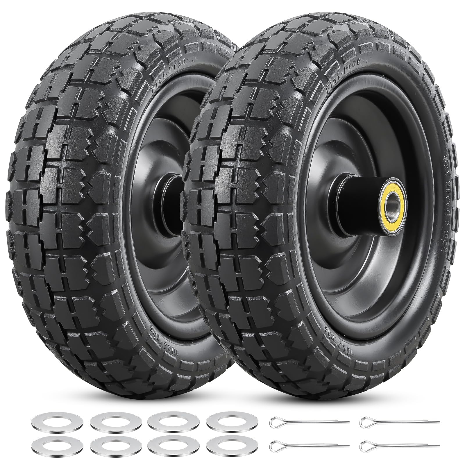 Pneumatici Solidi 10" per Carriola e Tosaerba (2 pezzi)