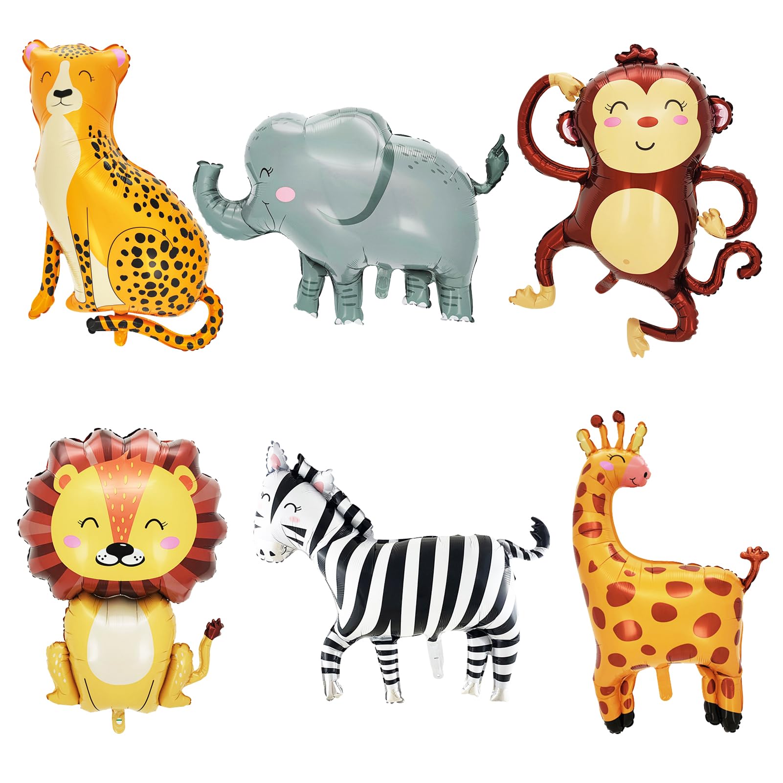 6 Pezzi Jungle Safari Palloncini Animali in Pellicola