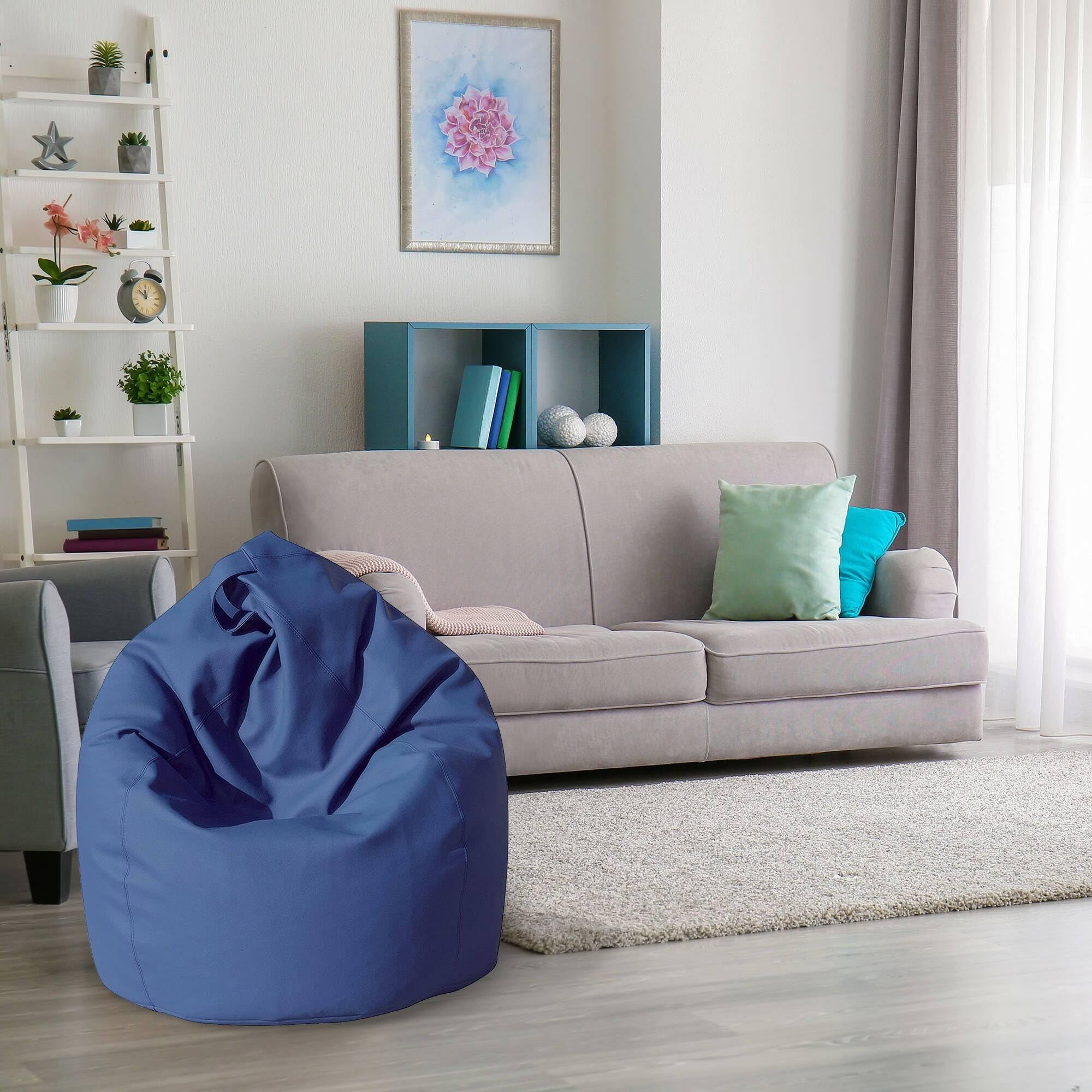 Dmora Pouf Poltrona a Sacco, Rivestimento in Cotone, 60 x 50 x 80 cm