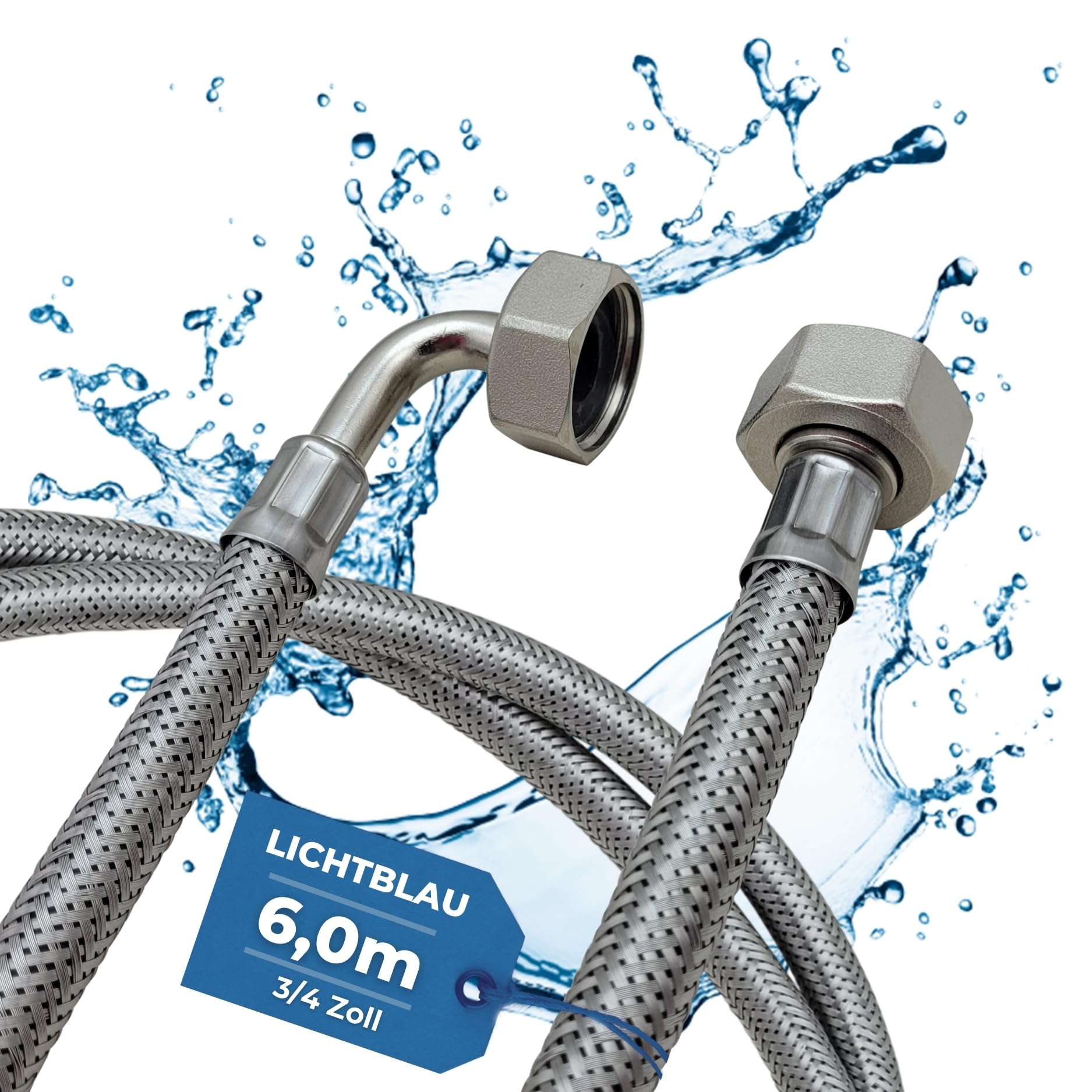 Lichtblau Tubo Flessibile Inox Antipiega 6,0m