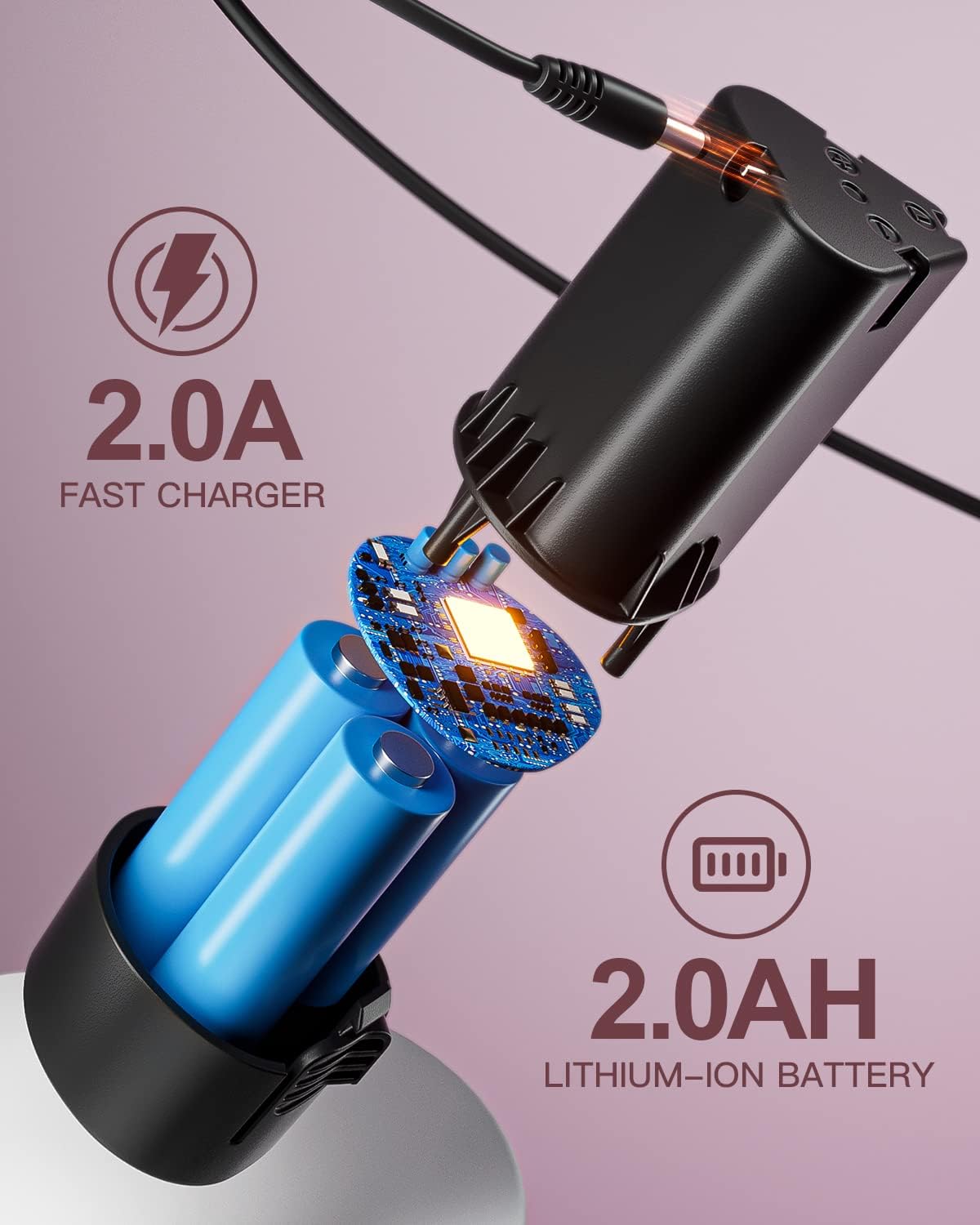 Trapano Avvitatore a Batteria 12V Rosa Max 25Nm - immagine 5