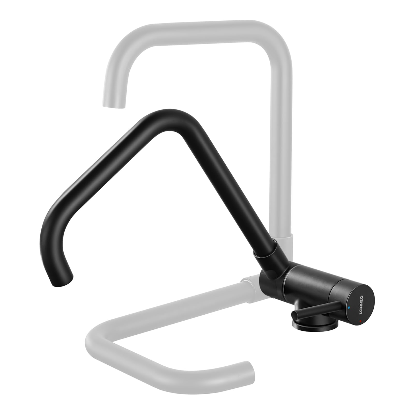Lonheo Rubinetto Cucina Nero Pieghevole