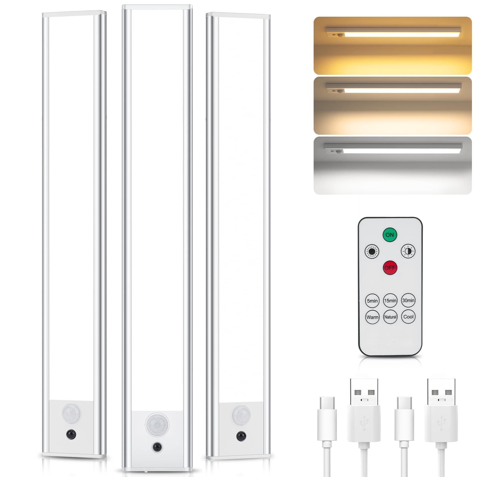 Led Sottopensile Cucina 31CM con Sensore (3 Pezzi)