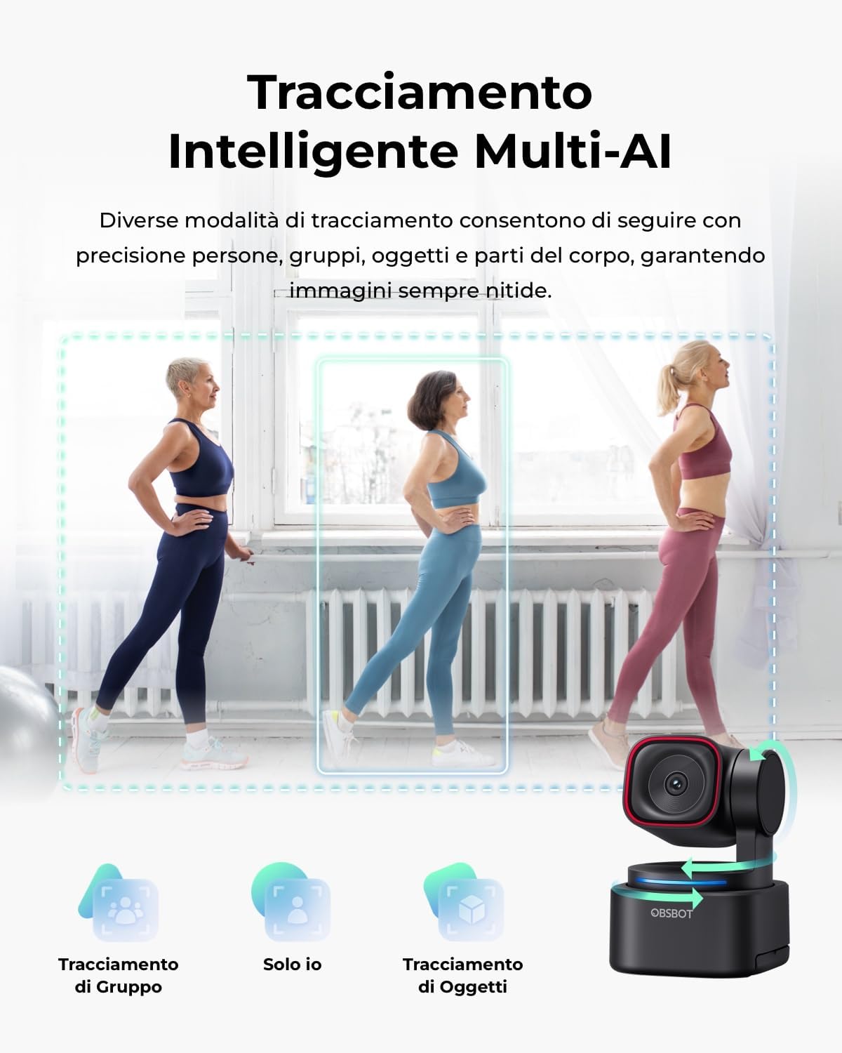 Obsbot Tiny 3 Lite - Webcam 4K AI-Powered PTZ - immagine 6