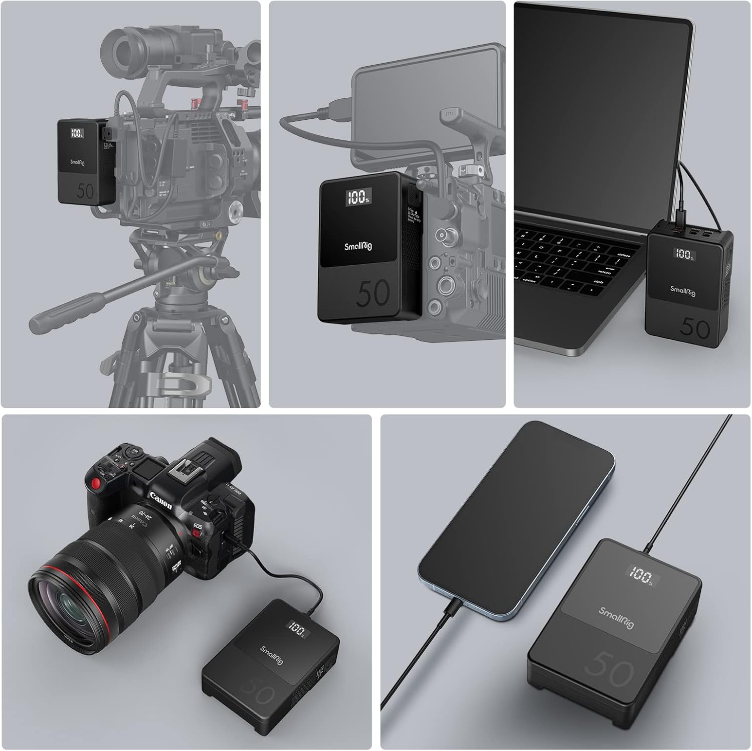 Smallrig VB50 Batteria V Mount 3400 mAh con Display OLED - immagine 7