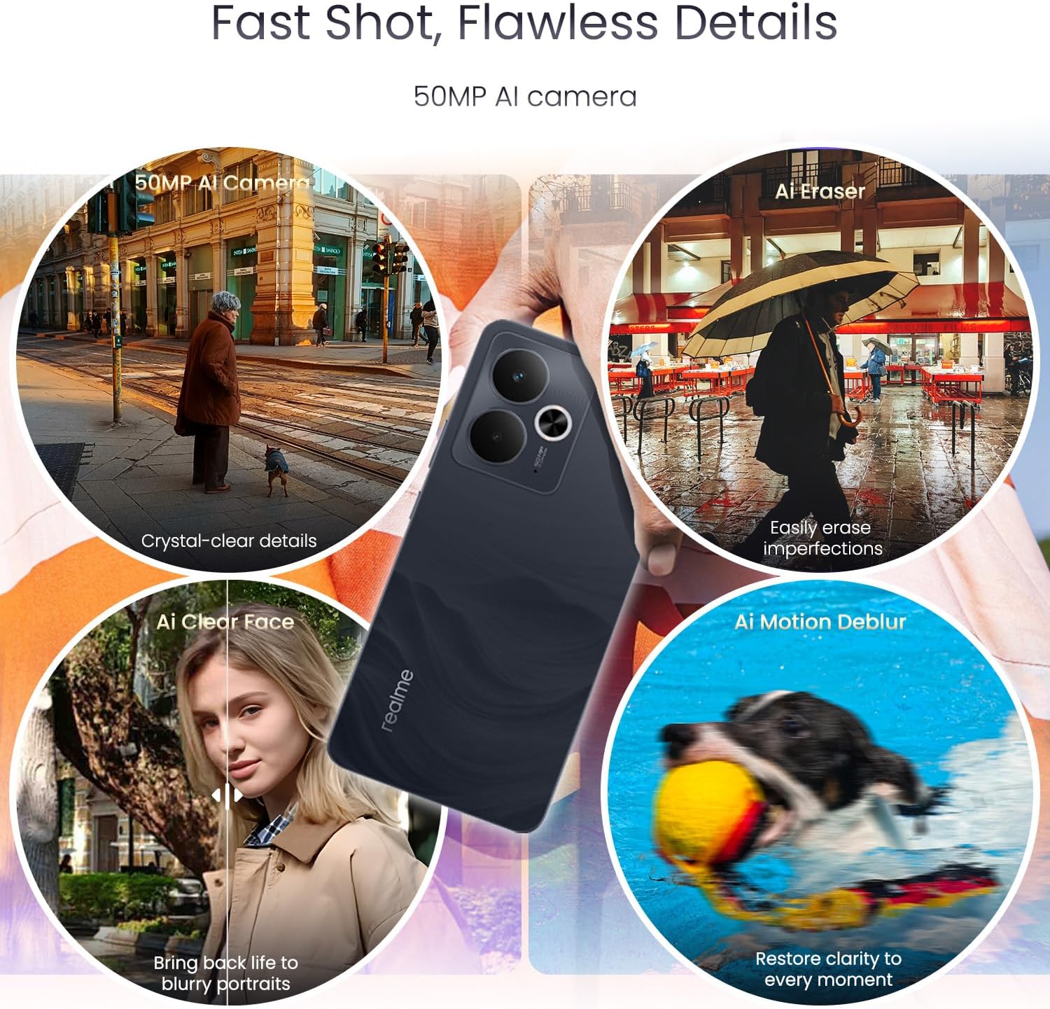 Realme 14T 5G Smartphone 8+256GB, Nero Obsidiana - immagine 6