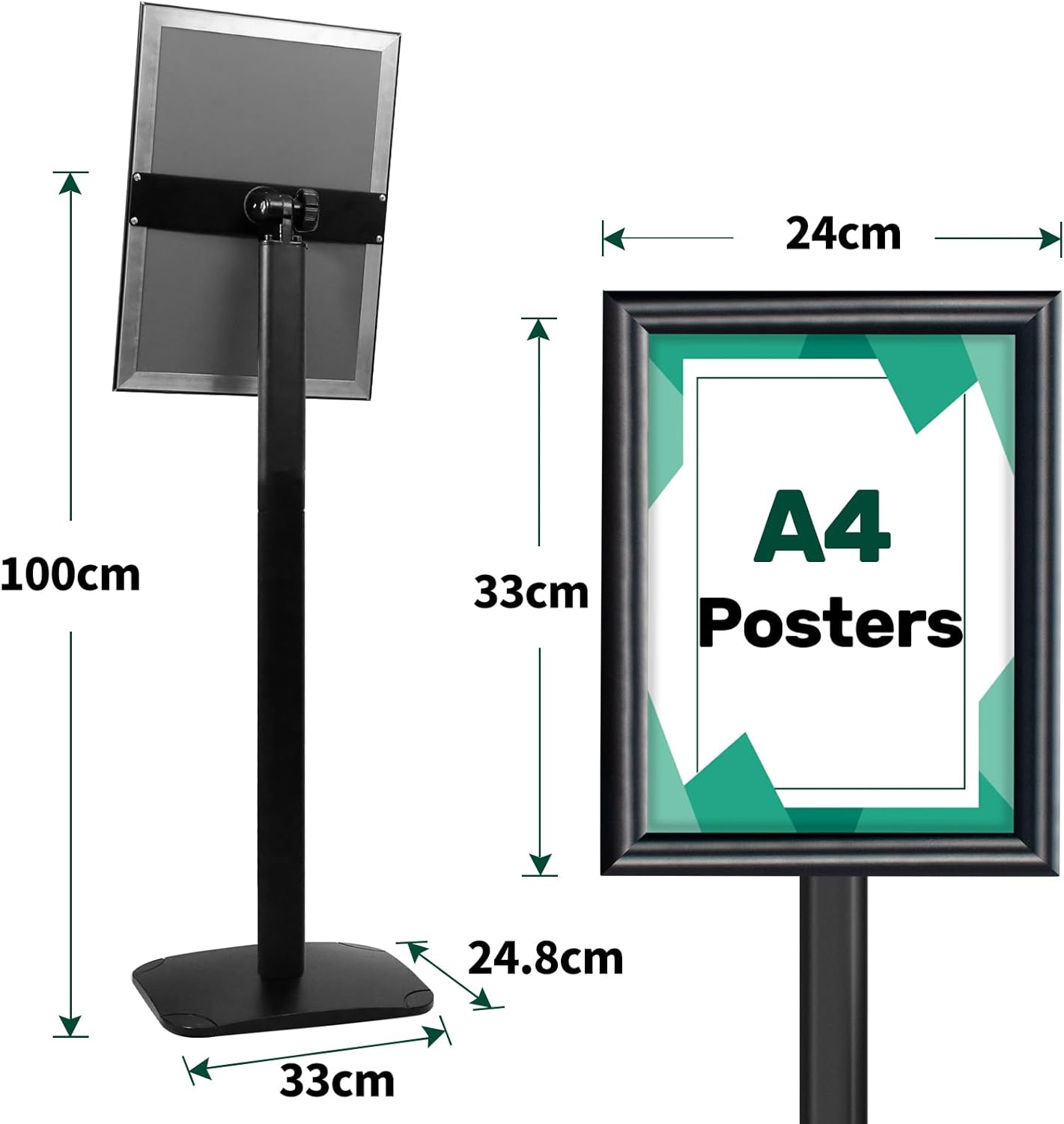 Mutualsign Espositore A4 Resistente con Base Stabile, Nero - immagine 5