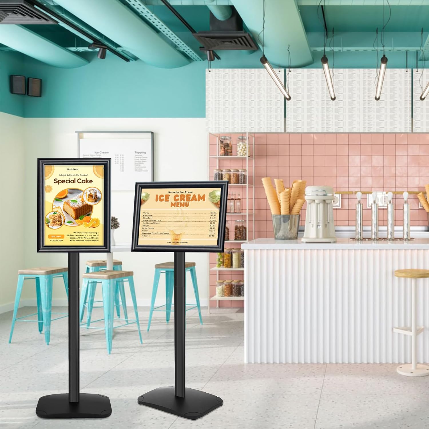 Mutualsign Espositore A4 Resistente con Base Stabile, Nero - immagine 6