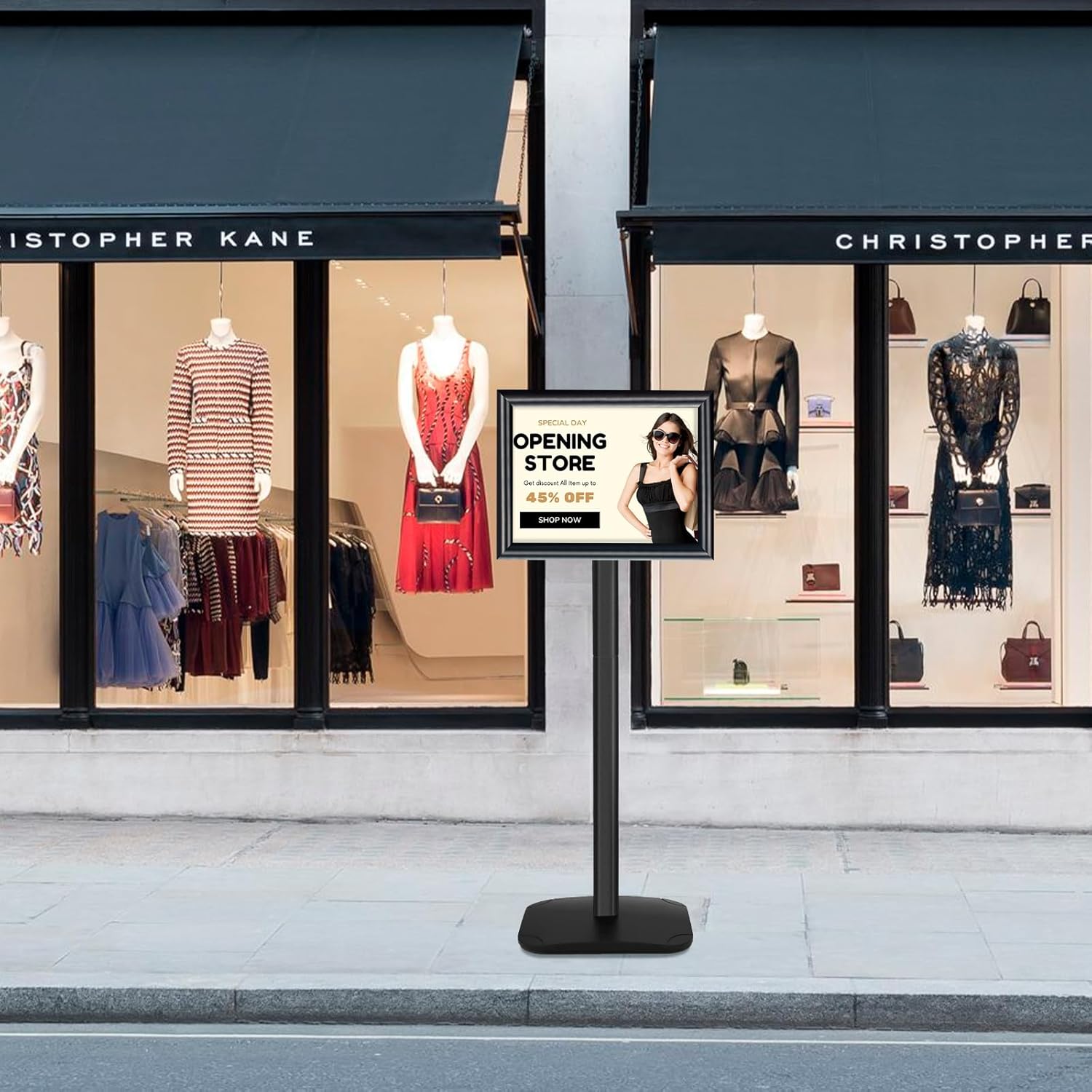 Mutualsign Espositore A4 Resistente con Base Stabile, Nero - immagine 8