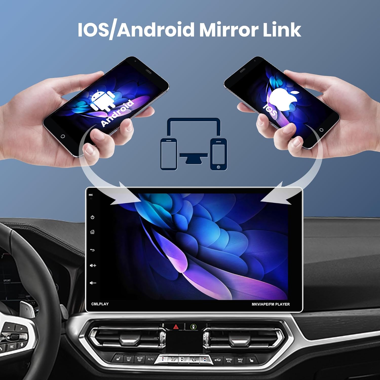 Autoradio Android 1 Din Wireless Carplay 9 pollici - immagine 4