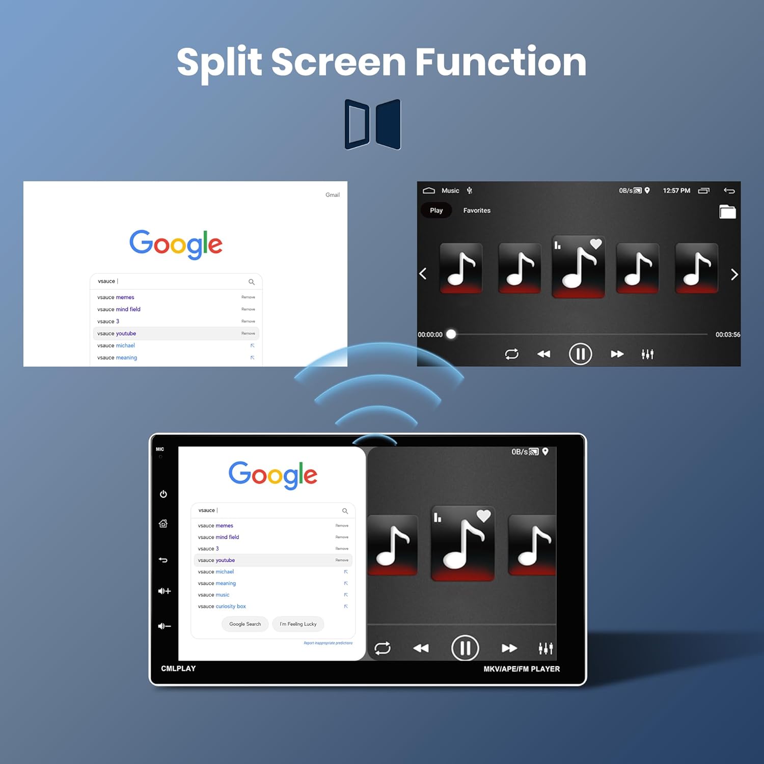 Autoradio Android 1 Din Wireless Carplay 9 pollici - immagine 7