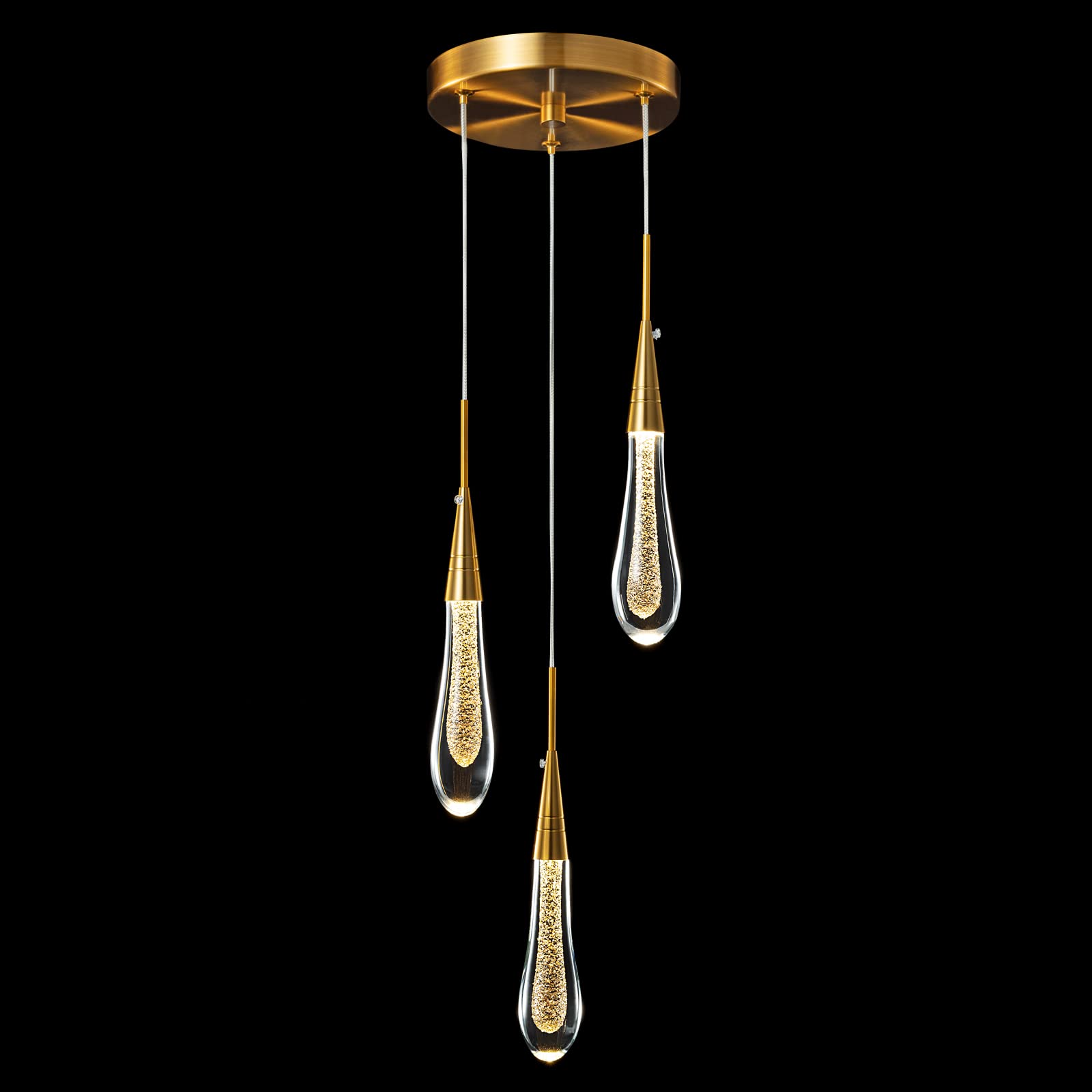 Soffitto Moderno Cucina LED Oro Lampadario Cristallo