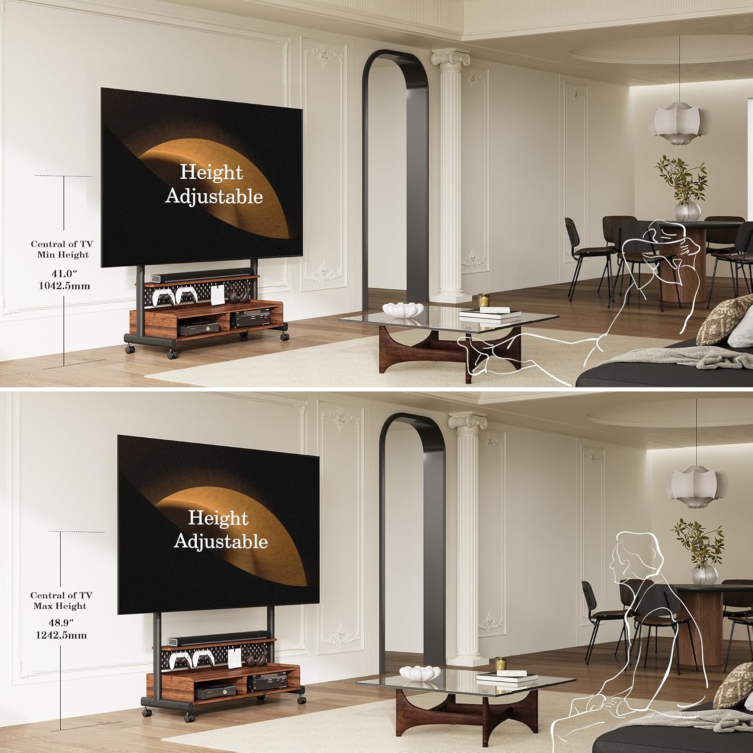 Fitueyes Supporto TV da Pavimento per 70-100 pollici - immagine 4