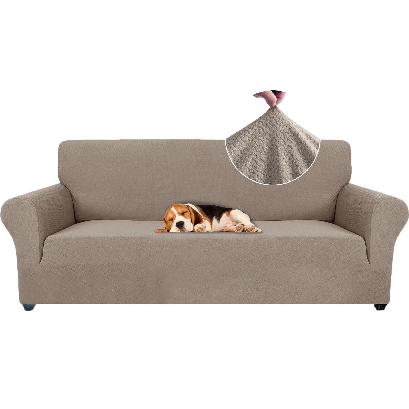 Ystyle Copridivano 3 Posti Elasticizzato, Sabbia