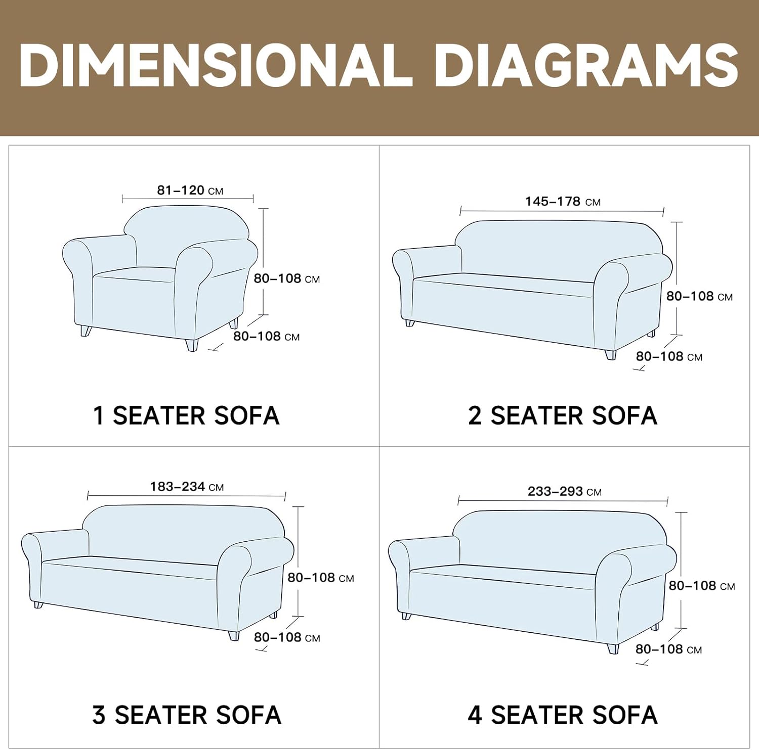 Ystyle Copridivano 3 Posti Elasticizzato, Sabbia - immagine 2