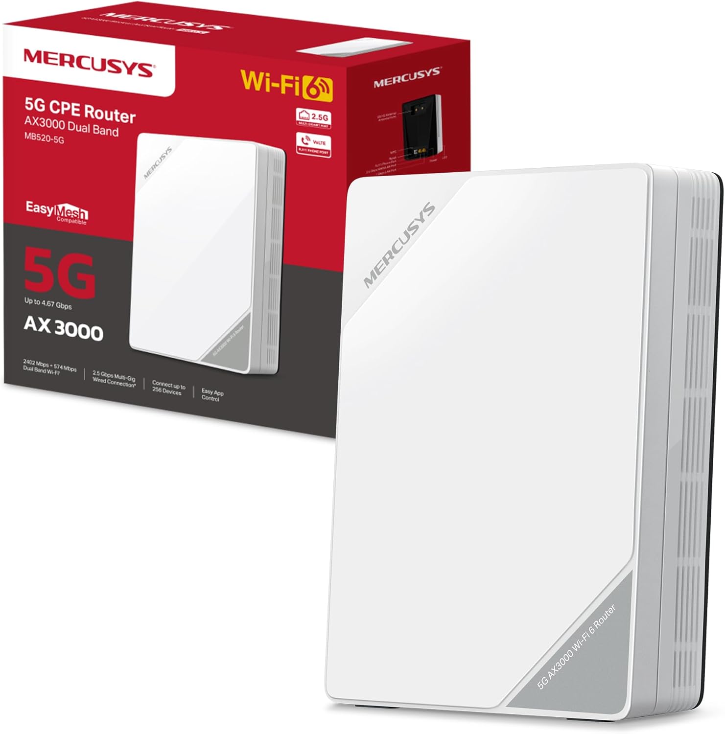 Mercusys TP-Link MB520-5G Router 5G WiFi 6 AX3000Mbps - immagine 1