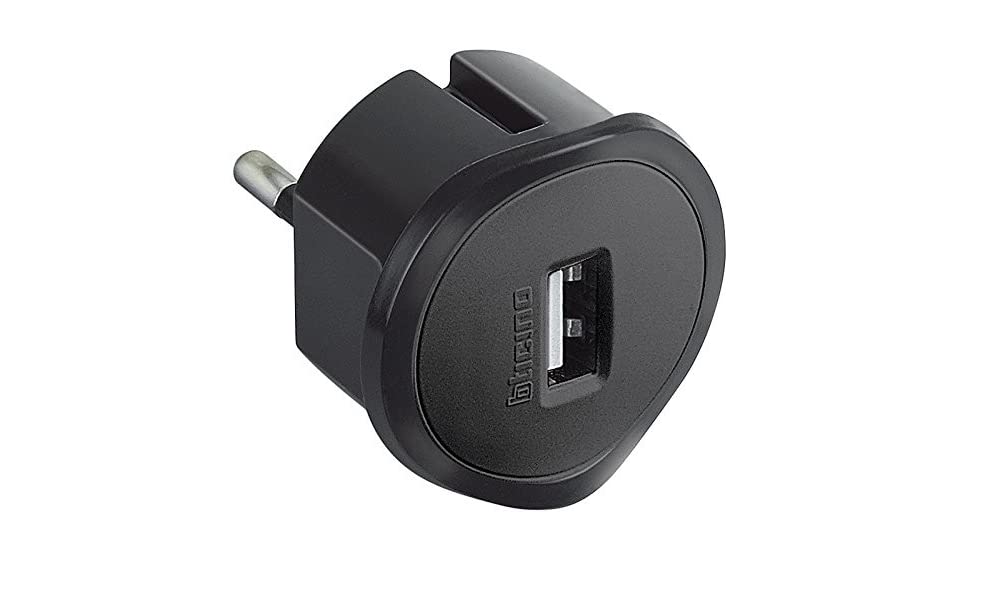 Bticino S3625GU - Adattatore con Presa USB, Nero
