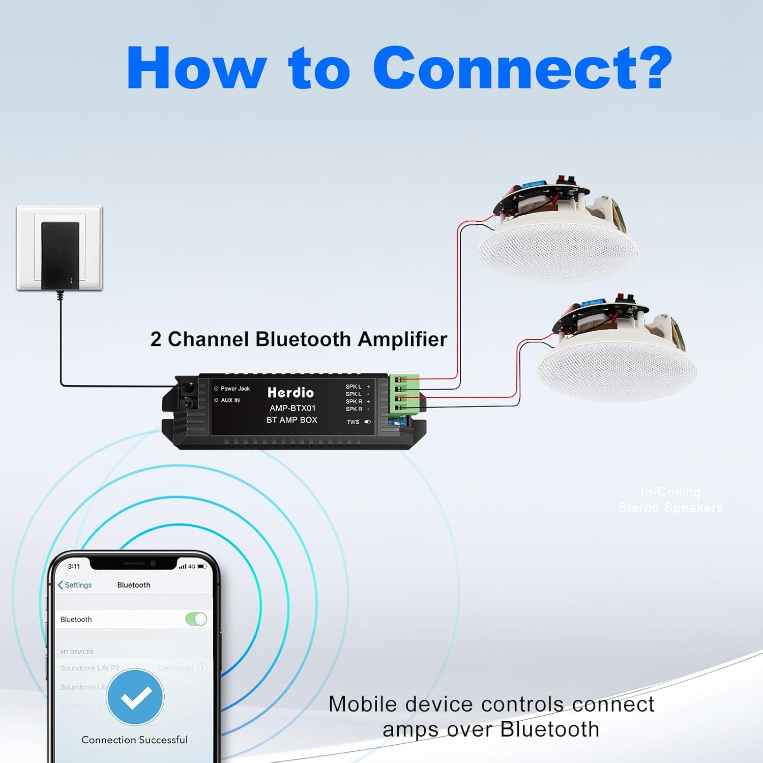 Herdio Altoparlanti Bluetooth da soffitto da 4 pollici (coppie) - immagine 7