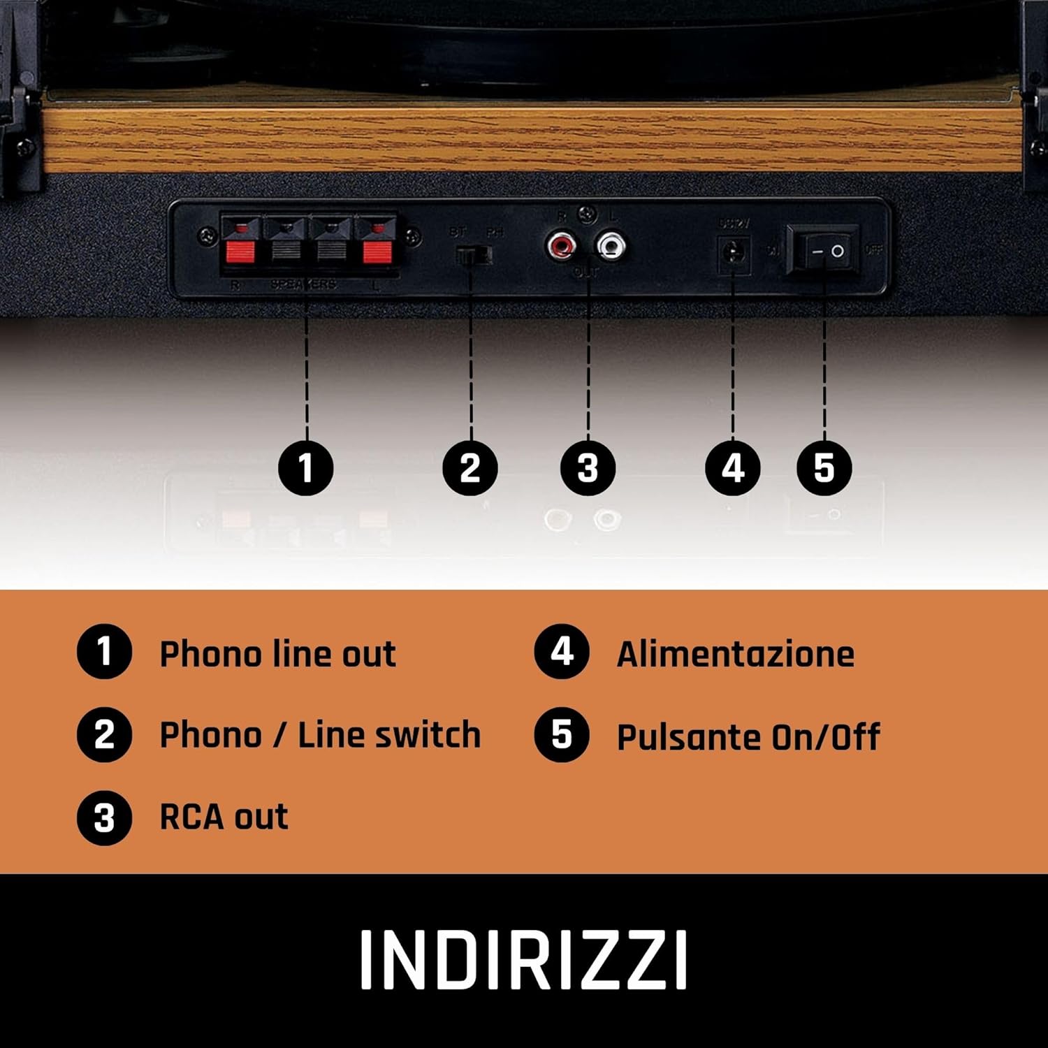 Lenco LS300WD - Giradischi Stereo con Altoparlanti Bluetooth - immagine 5