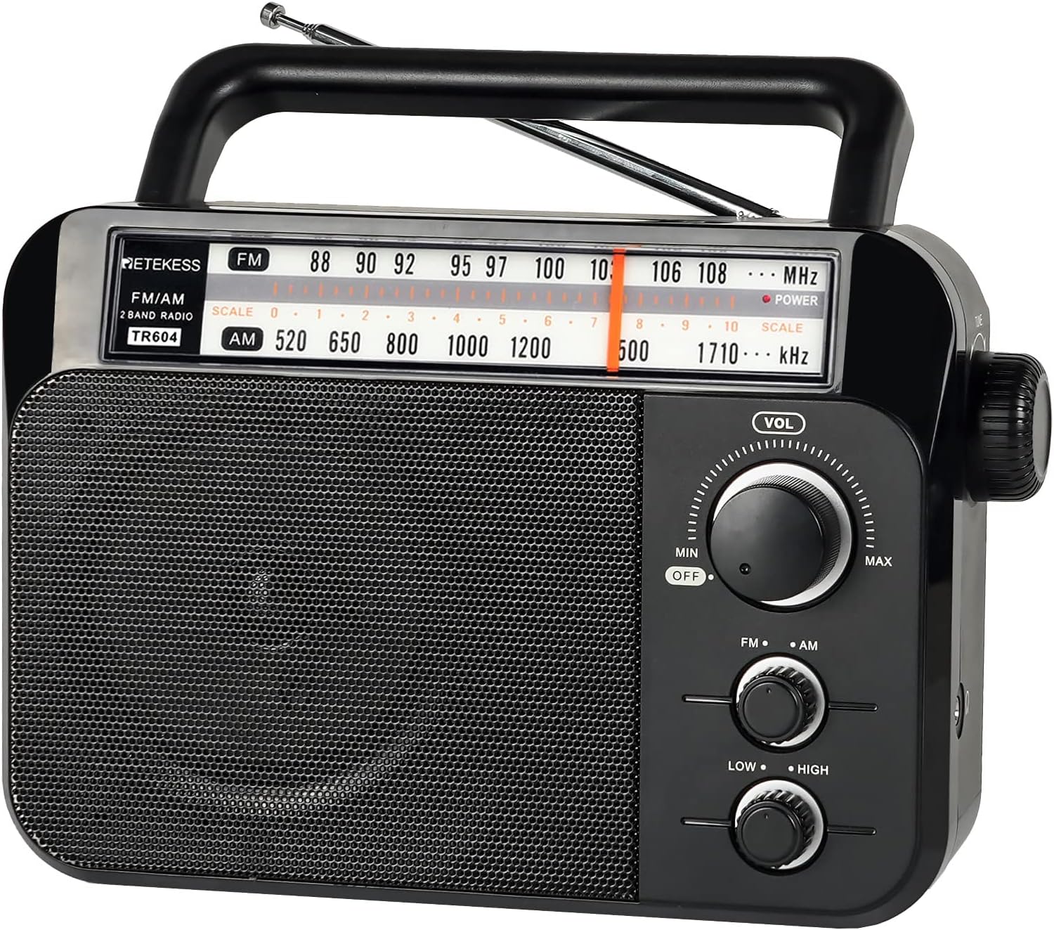 Retekess TR604 Radio Portatile FM AM, Nera - immagine 1