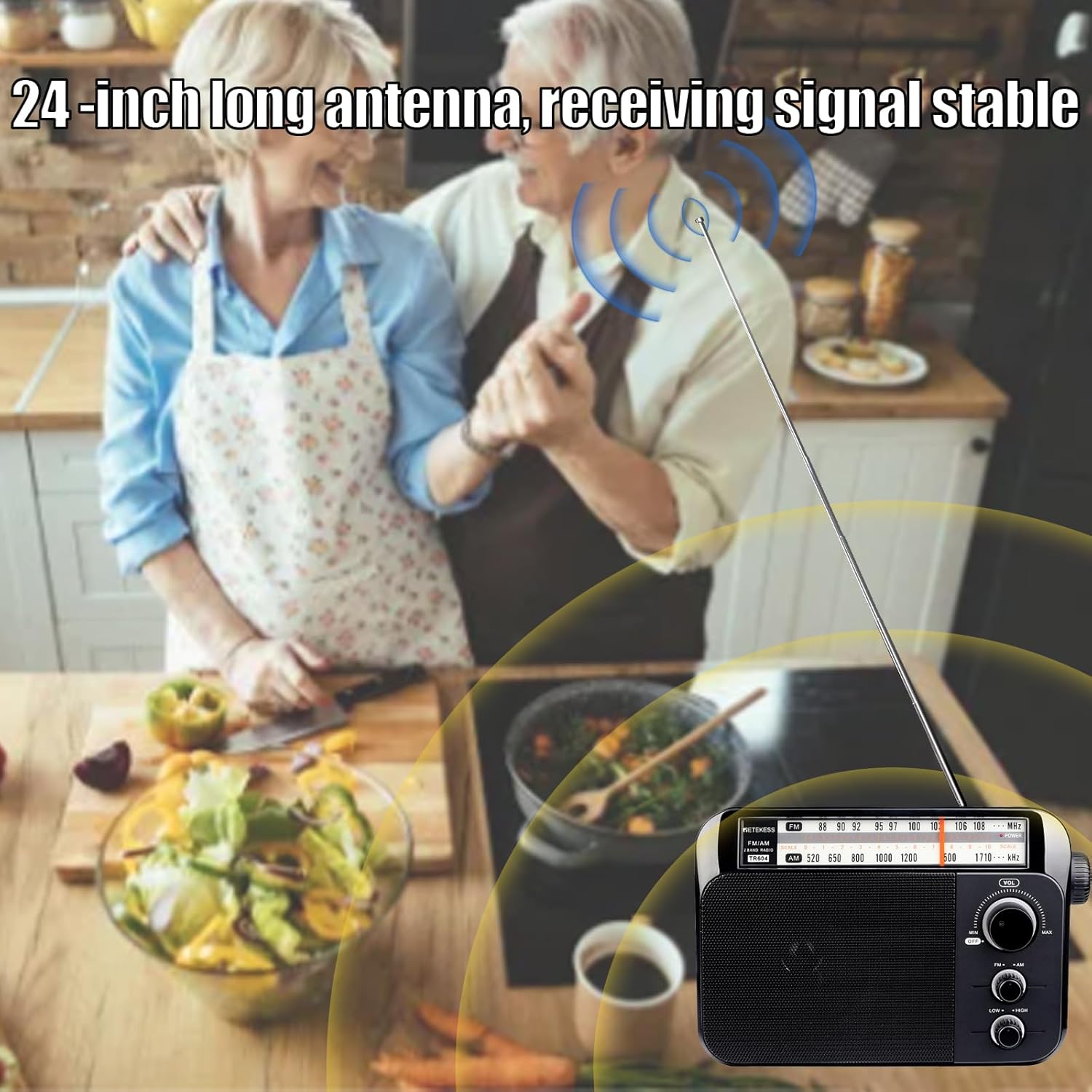 Retekess TR604 Radio Portatile FM AM, Nera - immagine 7