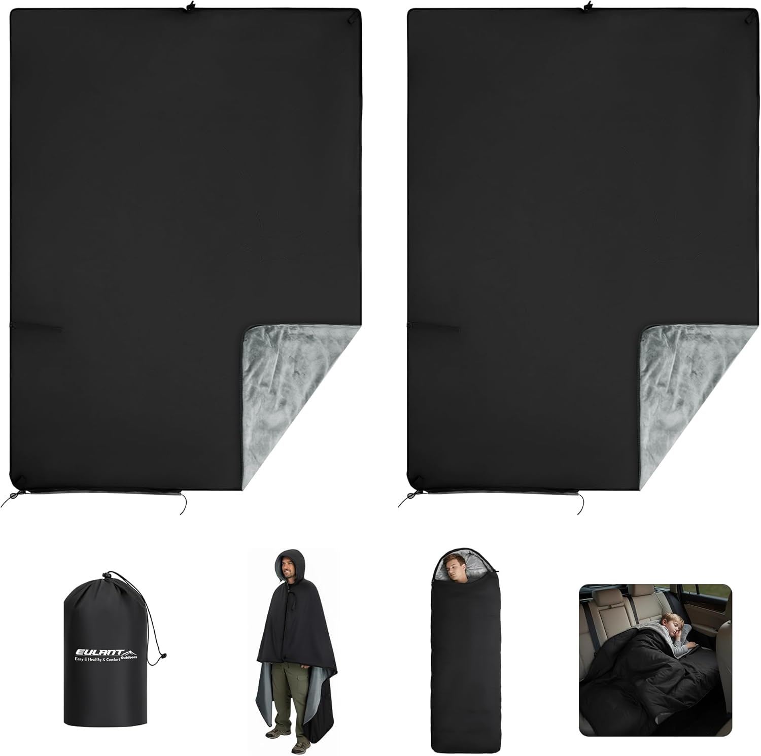 Eulant Coperta Campeggio Impermeabile con Cappuccio - immagine 1