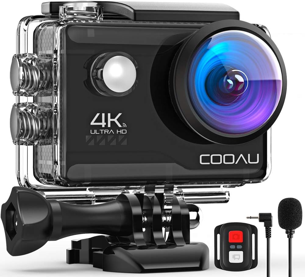 Cooau Action Cam HD 4K 20MP WiFi con Microfono Esterno - immagine 1