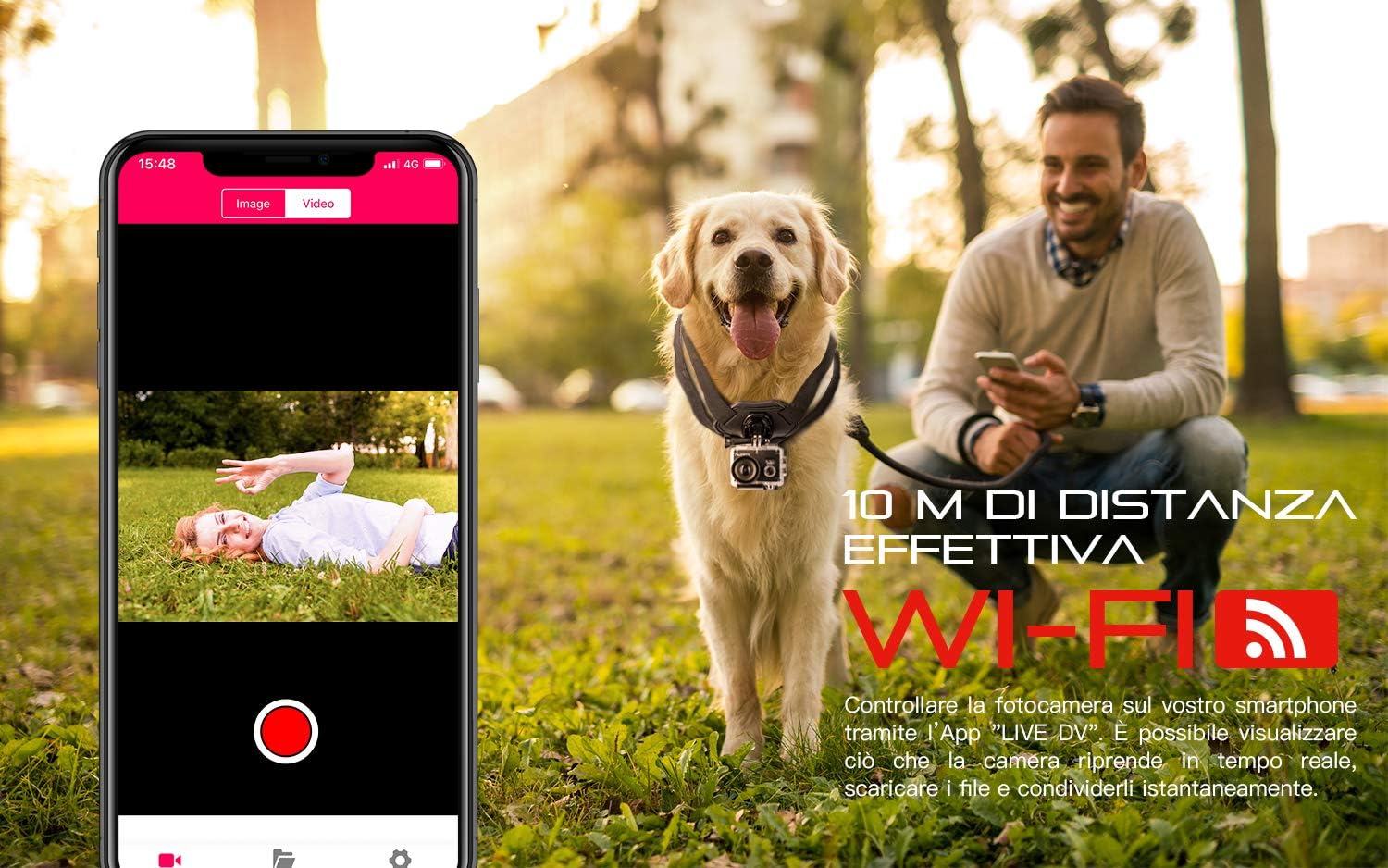 Cooau Action Cam HD 4K 20MP WiFi con Microfono Esterno - immagine 6