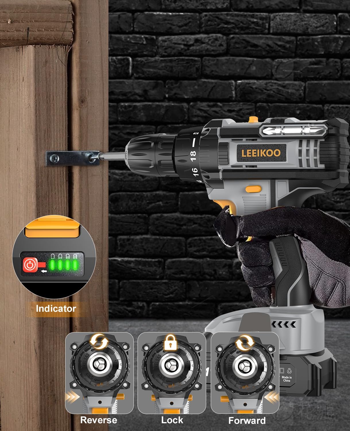 Leeikoo Avvitatore a Batteria 21V 42N.m con 2.0Ah - immagine 4