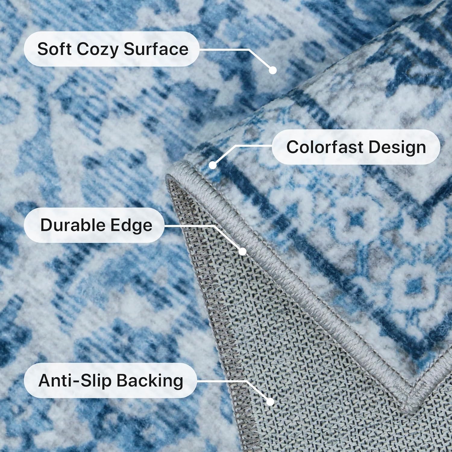 Beimo Tappeto Salotto Pelo Corto 120x170cm, Blu Marino - immagine 2