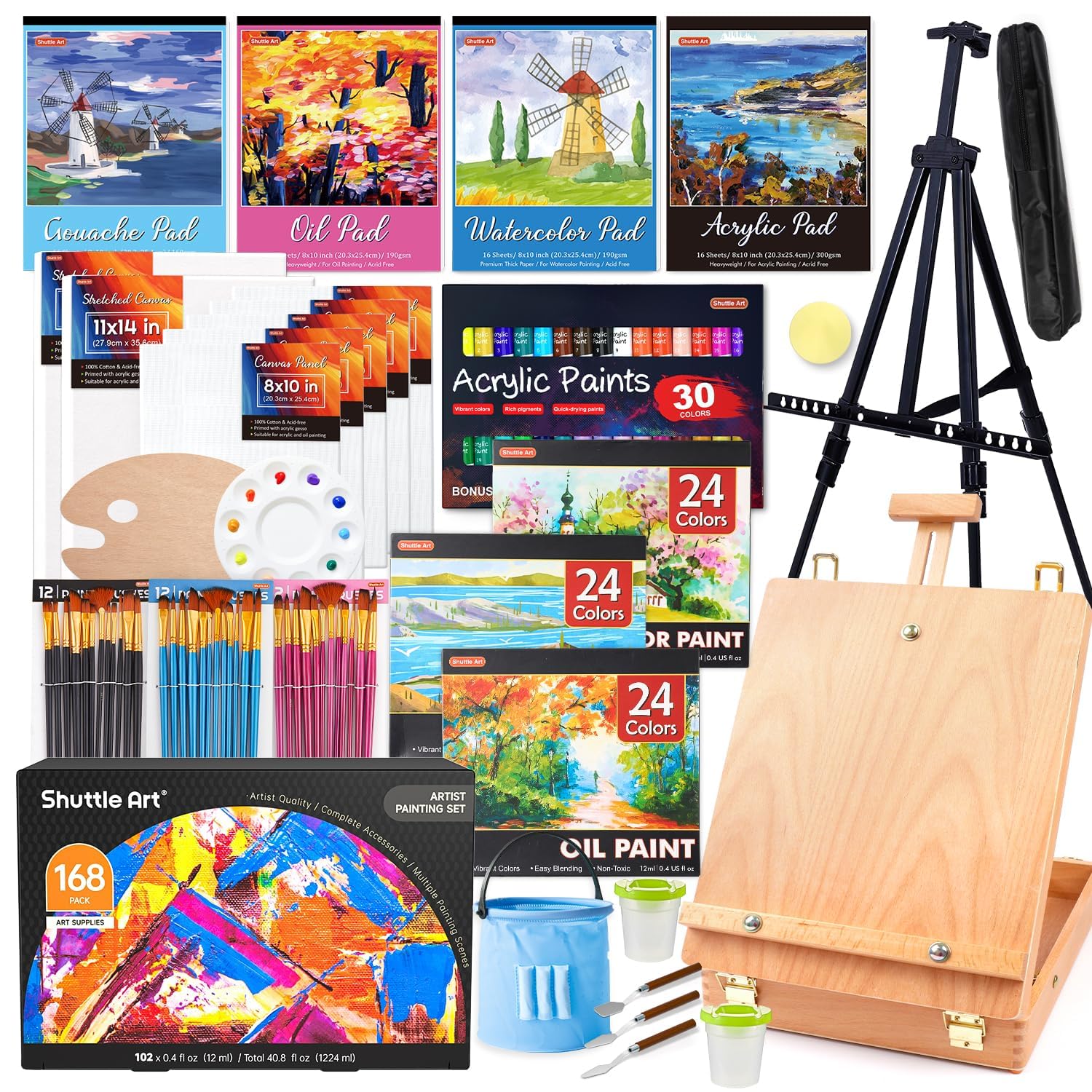 Shuttle Art Set Pittura Artistica Deluxe 168 Pezzi