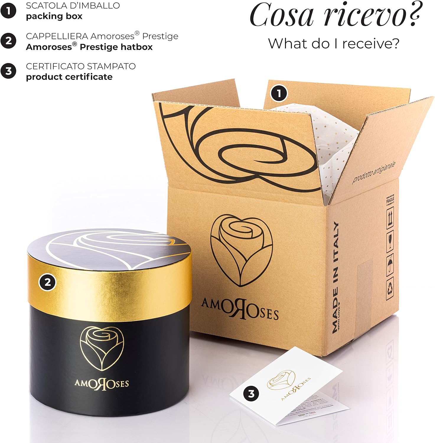 Amoroses 12 Rose Stabilizzate Vere - Scatola Nera - immagine 5