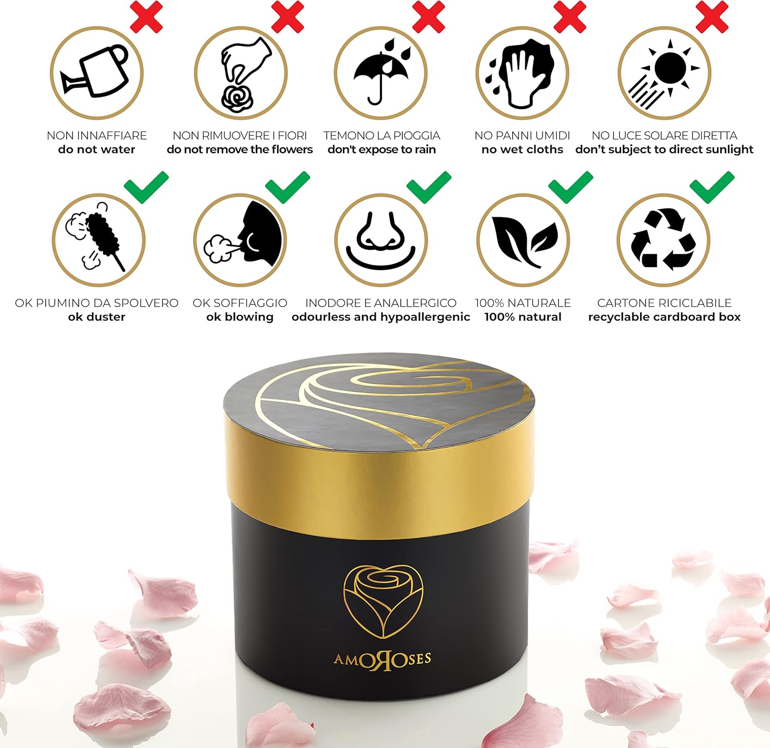 Amoroses 12 Rose Stabilizzate Vere - Scatola Nera - immagine 7