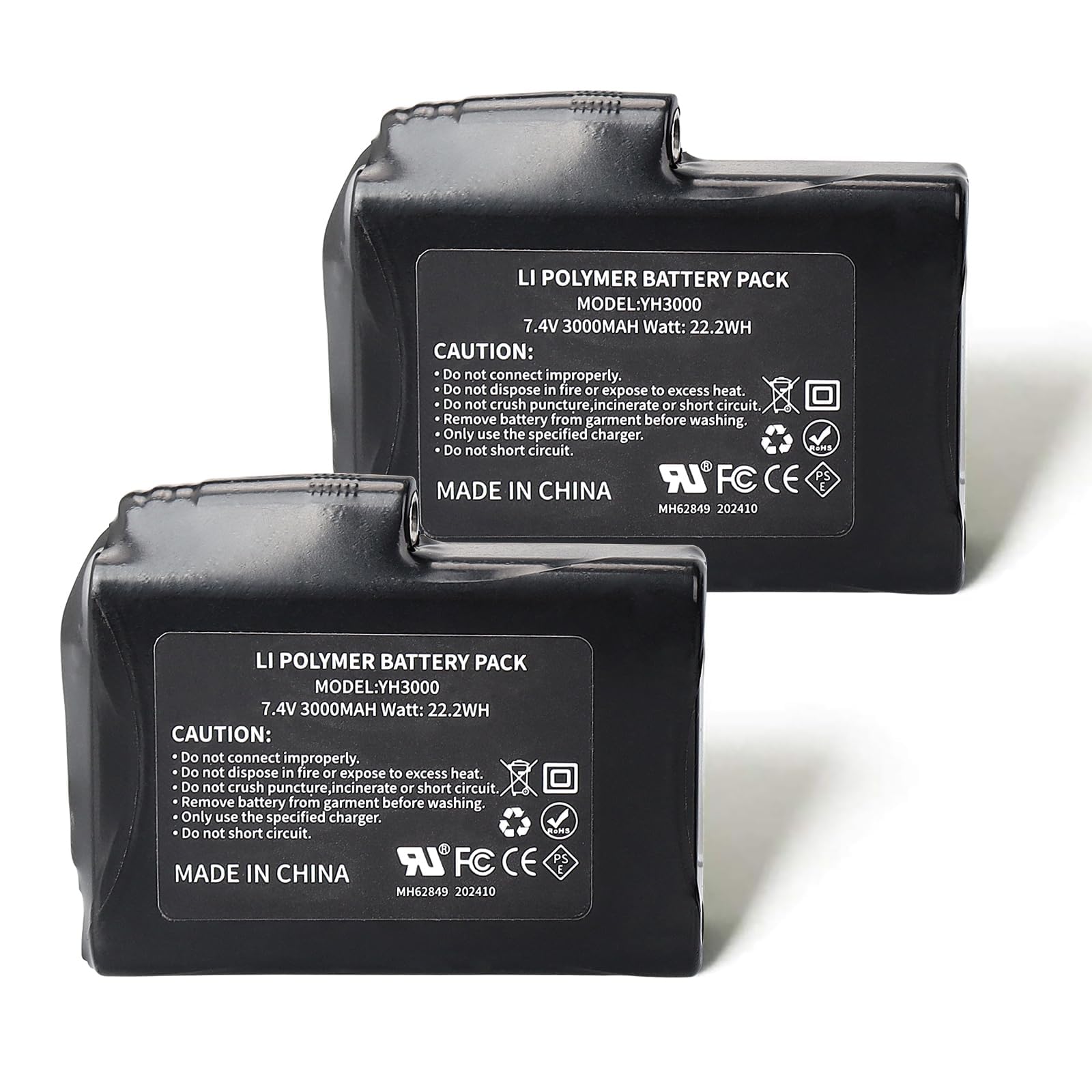 Mxjfyy 2x Batterie Li-Po 7,4V 3000mAh 22,2Wh