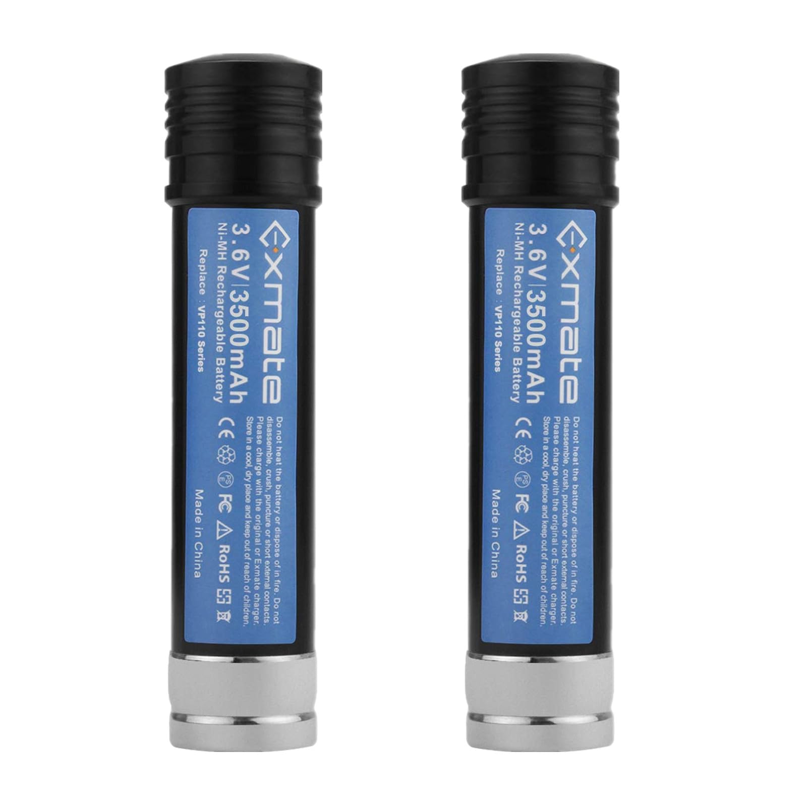 Exmate 2PCS Batteria 3.6V 3.5Ah per Black & Decker | Velz